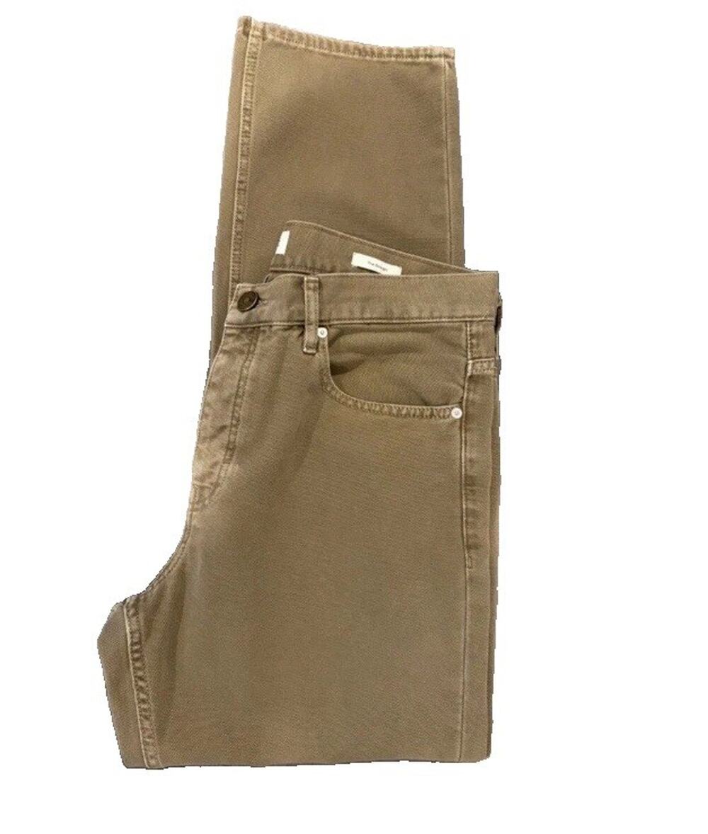 FRAME Men's L’Homme Slim Jeans Dark Beige 5-Pocket Cotton Designer Size 36x31